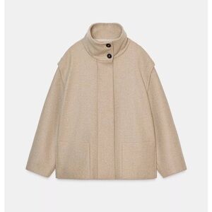 Beautiful stylish Zara Short Wool Coat with High Neck